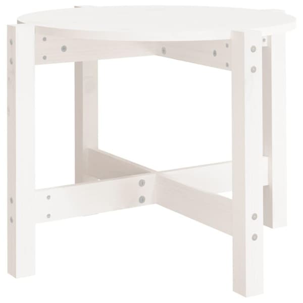 vidaXL Soffbord vit Ø 62,5x45cm massiv furu