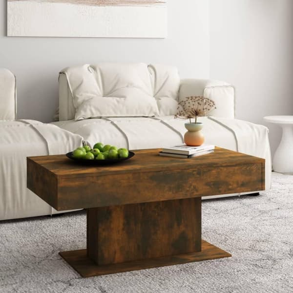 vidaXL Salongbord røkt eik 96x50x45 cm konstruert tre