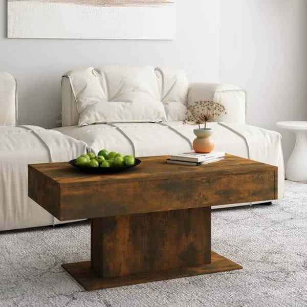 vidaXL Salongbord røkt eik 96x50x45 cm konstruert tre