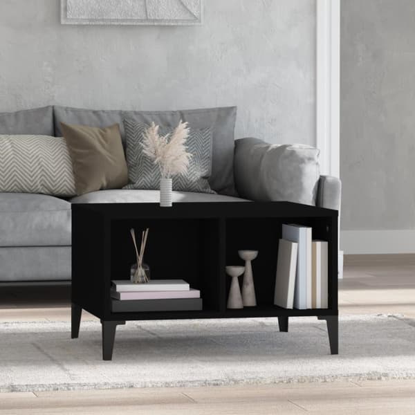 vidaXL Soffbord svart 60x50x36,5 cm konstruerat trä
