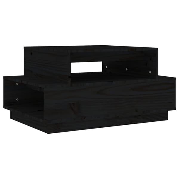 vidaXL sofabord 80x55x40,5 cm massivt fyrretræ sort