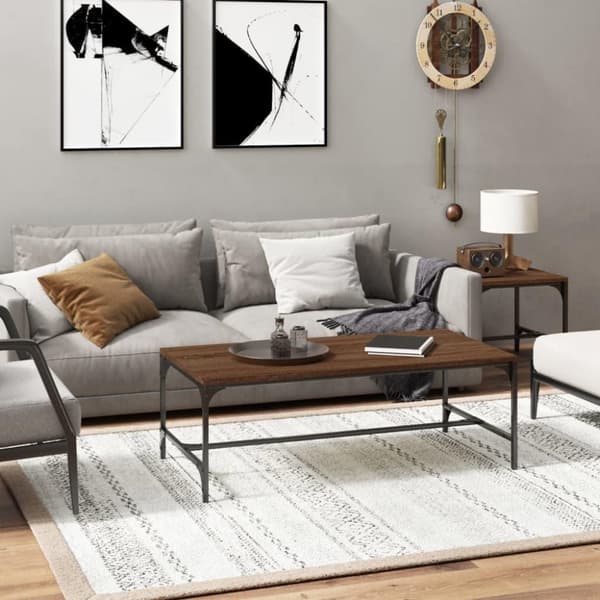 vidaXL Sohvapöytä ruskea tammi 80x50x35 cm tekninen puu