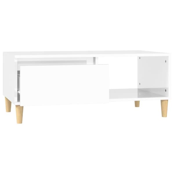 vidaXL sofabord 90x50x36,5 cm konstrueret træ hvid højglans