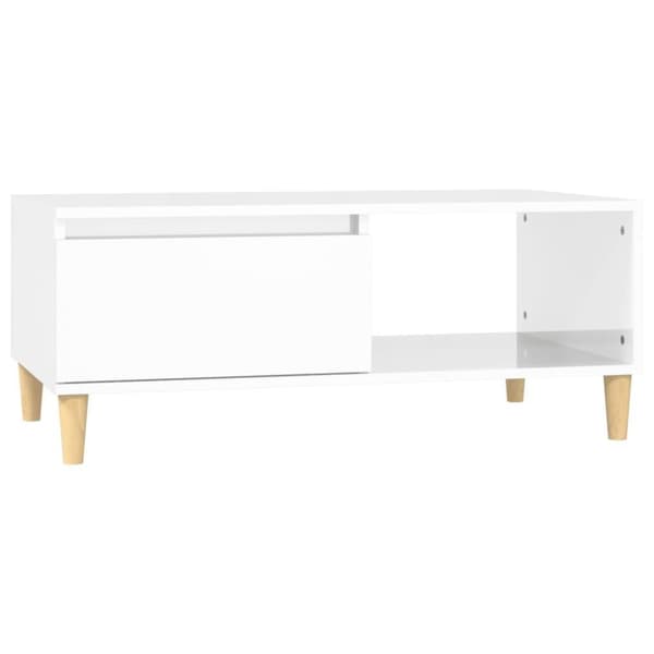 vidaXL sofabord 90x50x36,5 cm konstrueret træ hvid højglans