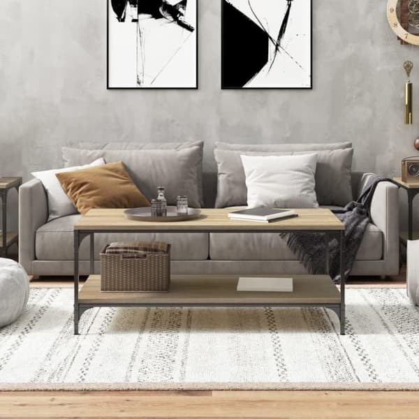 vidaXL sofabord 80x50x40 cm konstrueret træ sonoma-eg