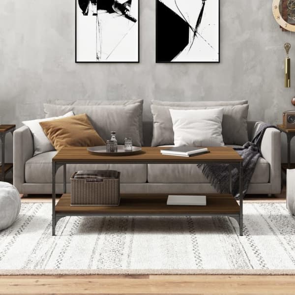vidaXL sofabord 80x50x40 cm konstrueret træ brun egetræsfarve