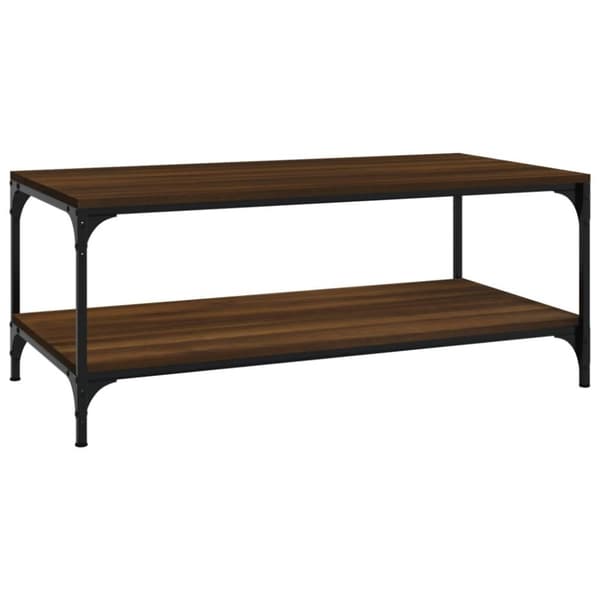 vidaXL sofabord 80x50x40 cm konstrueret træ brun egetræsfarve