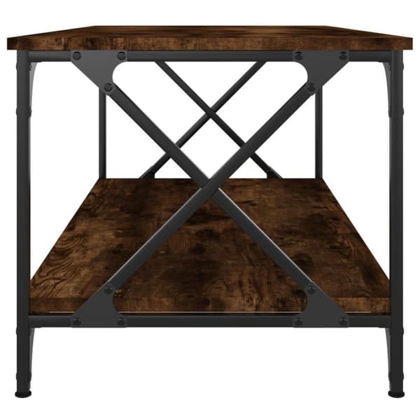 vidaXL sofabord 100x50x45 cm konstrueret træ og jern røget egetræ
