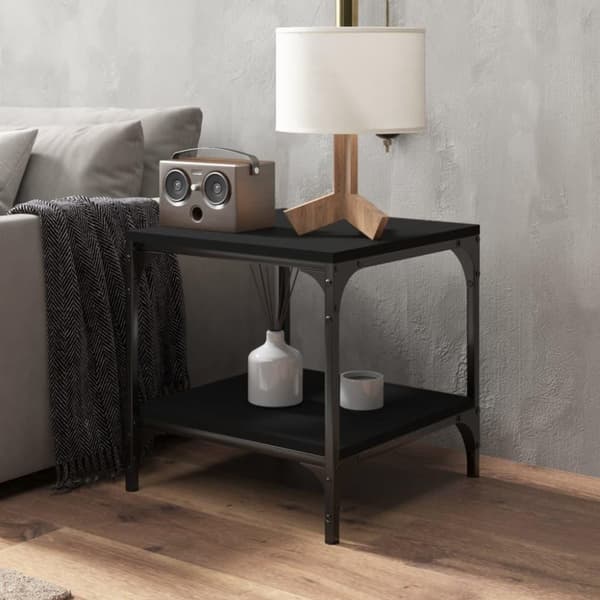 vidaXL sidebord 40x40x40 cm konstrueret træ sort