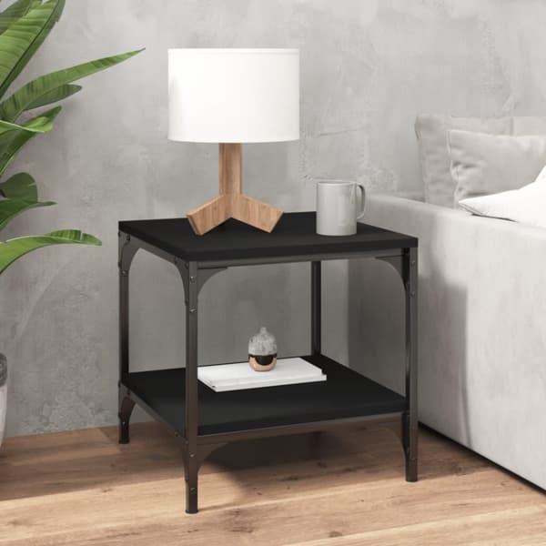 vidaXL sidebord 40x40x40 cm konstrueret træ sort