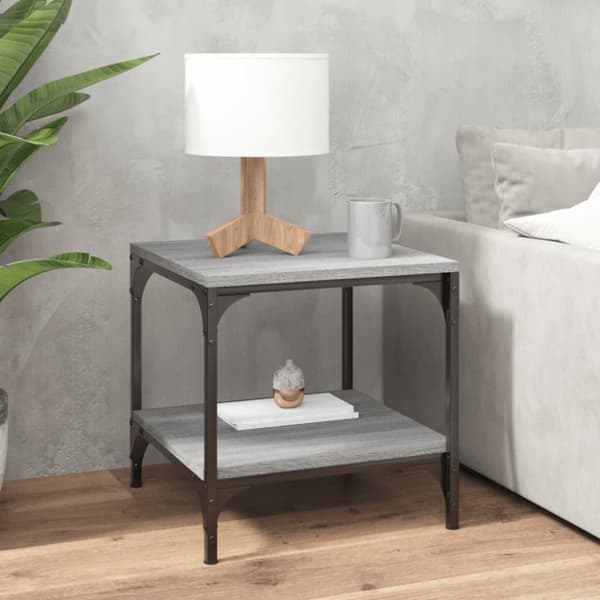 vidaXL Sivupöydät 2 kpl harmaa Sonoma 40x40x40 cm tekninen puu