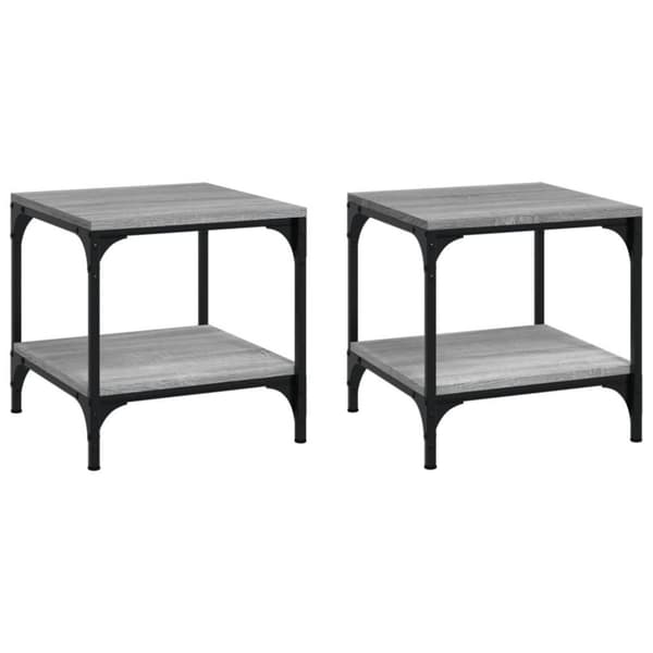 vidaXL sideborde 2 stk. 40x40x40 cm konstrueret træ grå sonoma-eg