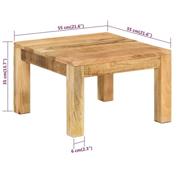 vidaXL sofabord 55x55x35 cm massivt mangotræ