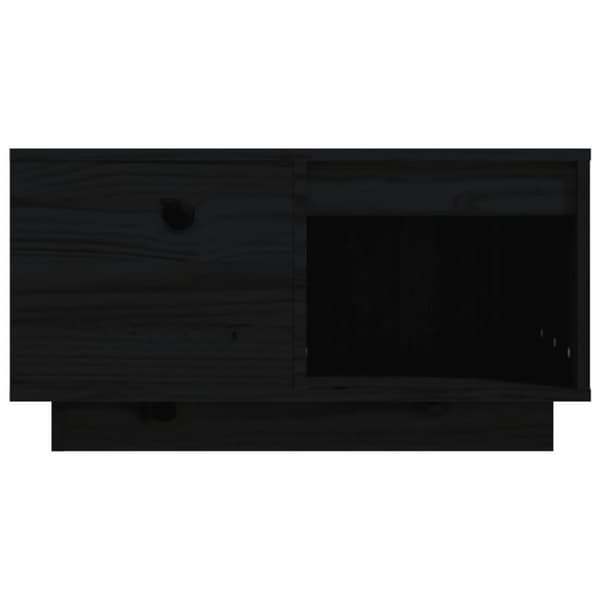 vidaXL Sohvapöytä musta 60x61x32,5 cm täysi mänty