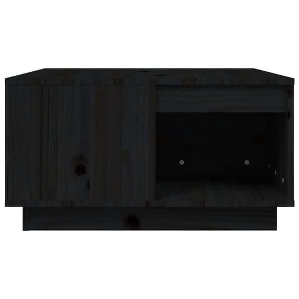 vidaXL Sohvapöytä musta 60x61x32,5 cm täysi mänty
