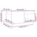 Pikkukuva 8 / 10: vidaXL Sohvapöytä musta 60x61x32,5 cm täysi mänty