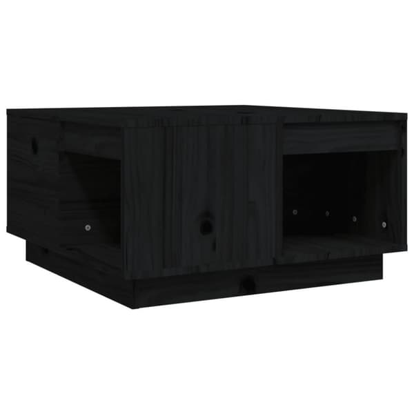 vidaXL Sohvapöytä musta 60x61x32,5 cm täysi mänty