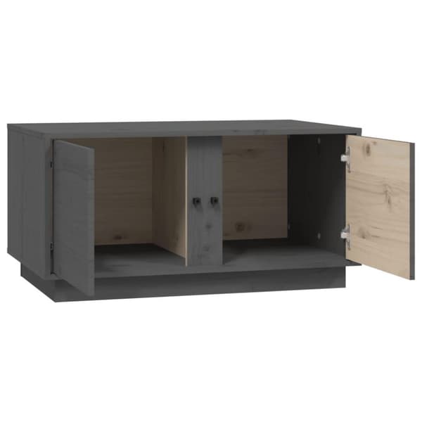 vidaXL Sohvapöytä harmaa 80x50x40 cm täysi mänty