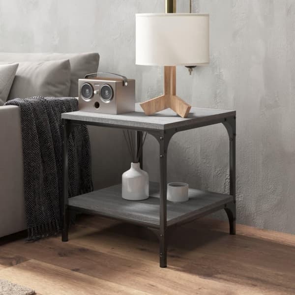 vidaXL sidebord 40x40x40 cm konstrueret træ grå sonoma-eg