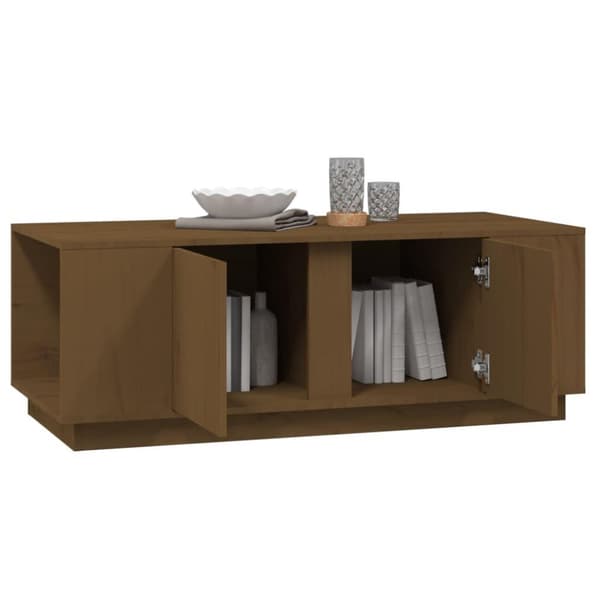 vidaXL sofabord 110x50x40 cm massivt fyrretræ gyldenbrun