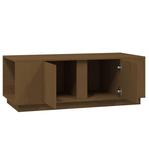 vidaXL sofabord 110x50x40 cm massivt fyrretræ gyldenbrun