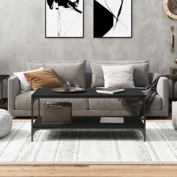 vidaXL sofabord 80x50x40 cm konstrueret træ sort