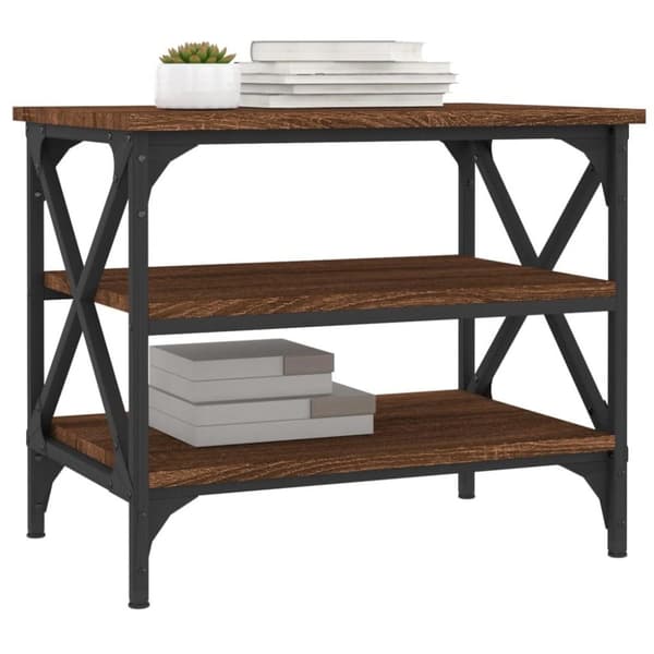 vidaXL sidebord 55x38x45 cm konstrueret træ brun egetræsfarve
