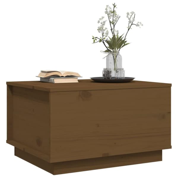vidaXL sofabord 60x50x35 cm massivt fyrretræ gyldenbrun