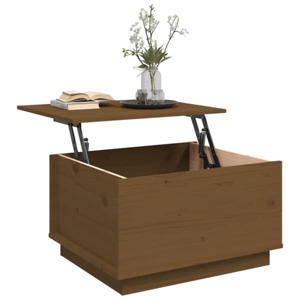 vidaXL sofabord 60x50x35 cm massivt fyrretræ gyldenbrun