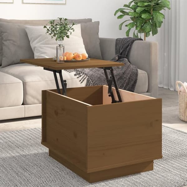 vidaXL sofabord 40x50x35 cm massivt fyrretræ gyldenbrun