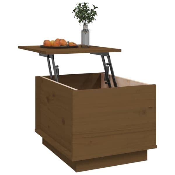 vidaXL sofabord 40x50x35 cm massivt fyrretræ gyldenbrun