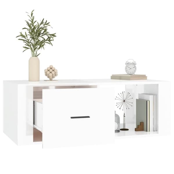 vidaXL sofabord 100x50,5x35 cm konstrueret træ hvid højglans