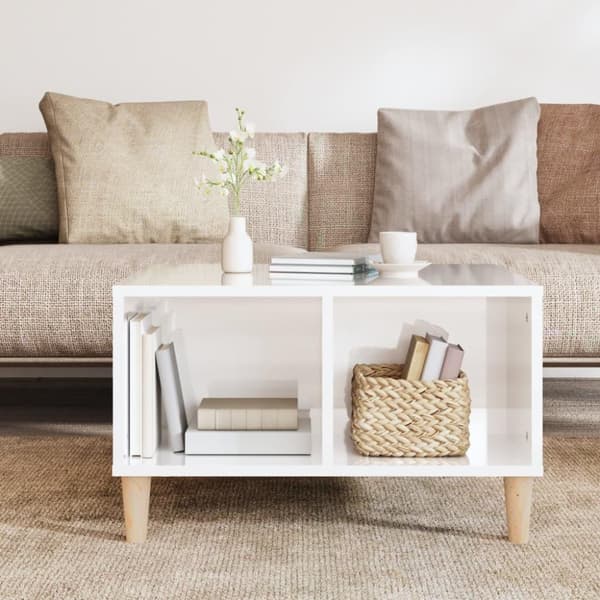 vidaXL sofabord 60x50x36,5 cm konstrueret træ hvid højglans