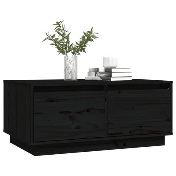 vidaXL sofabord 80x50x35 cm massivt fyrretræ sort