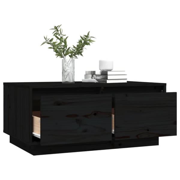 vidaXL sofabord 80x50x35 cm massivt fyrretræ sort