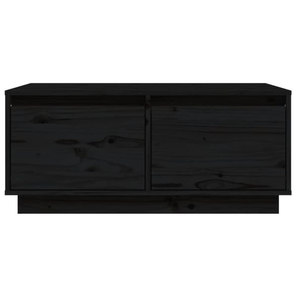 vidaXL sofabord 80x50x35 cm massivt fyrretræ sort