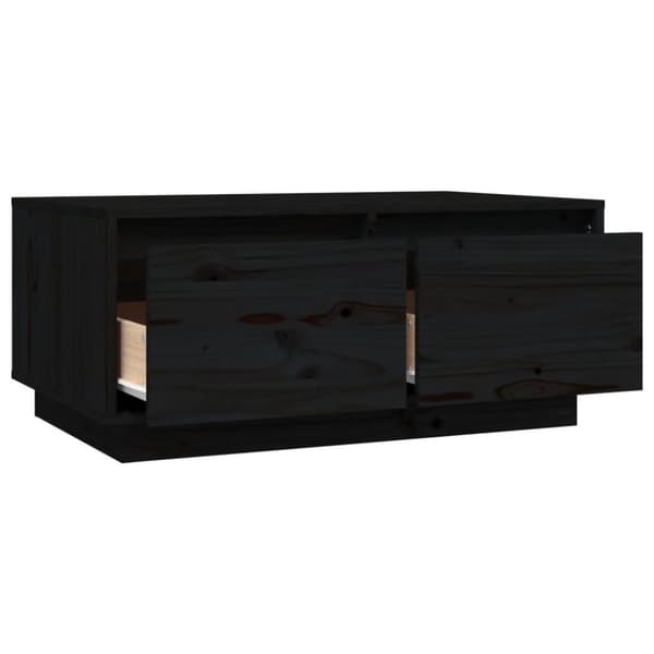 vidaXL sofabord 80x50x35 cm massivt fyrretræ sort