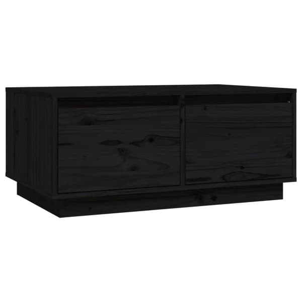 vidaXL sofabord 80x50x35 cm massivt fyrretræ sort