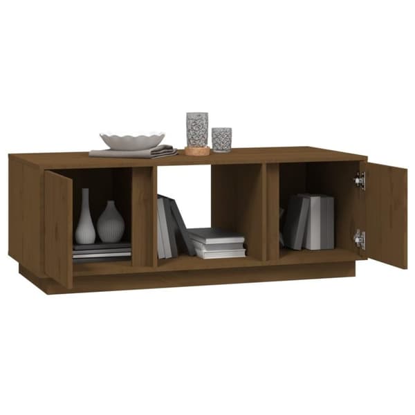 vidaXL Sohvapöytä hunajanruskea 110x50x40 cm täysi mänty