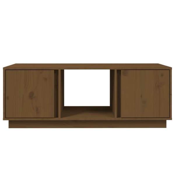vidaXL Sohvapöytä hunajanruskea 110x50x40 cm täysi mänty