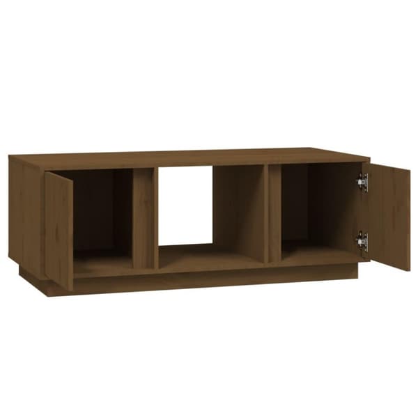 vidaXL Sohvapöytä hunajanruskea 110x50x40 cm täysi mänty