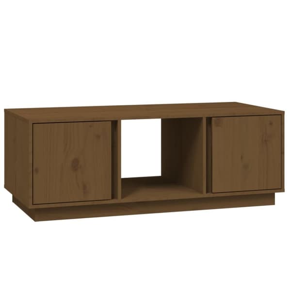 vidaXL Sohvapöytä hunajanruskea 110x50x40 cm täysi mänty