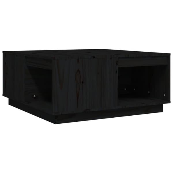 vidaXL sofabord 80x81x36,5 cm massivt fyrretræ sort
