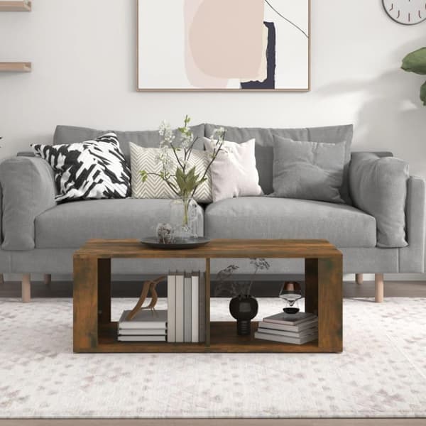vidaXL sofabord 100x50x36 cm konstrueret træ røget egetræsfarve