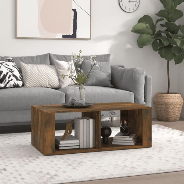 vidaXL sofabord 100x50x36 cm konstrueret træ røget egetræsfarve