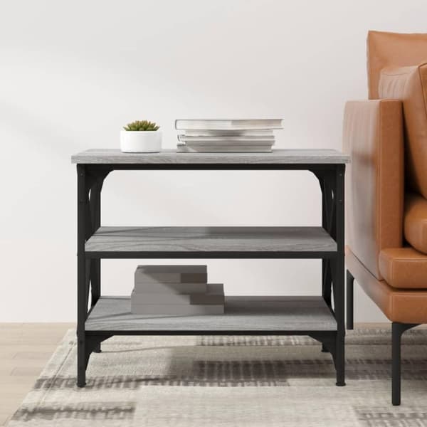vidaXL sidebord 55x38x45 cm konstrueret træ grå sonoma-eg