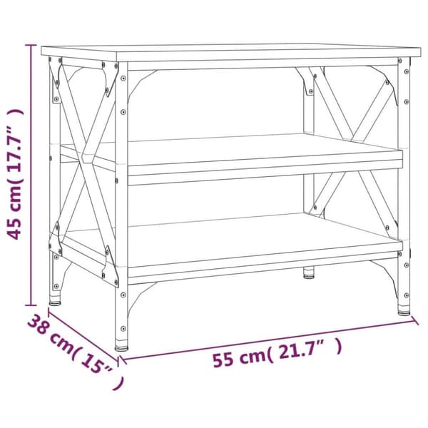 vidaXL sidebord 55x38x45 cm konstrueret træ grå sonoma-eg