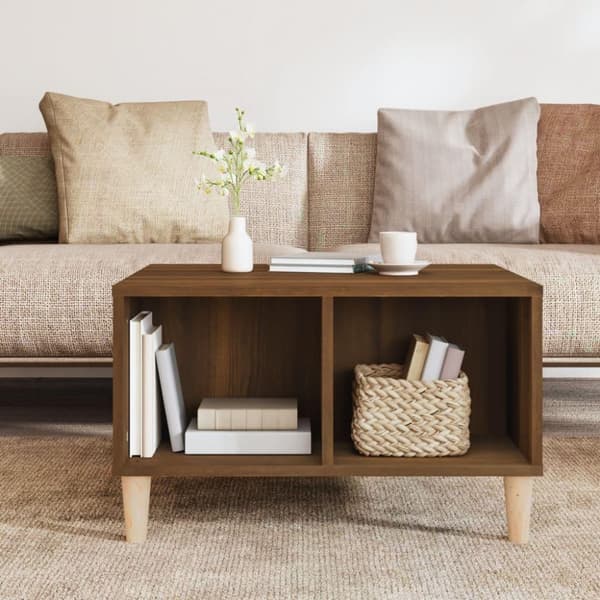vidaXL sofabord 60x50x36,5 cm konstrueret træ brun egetræsfarve