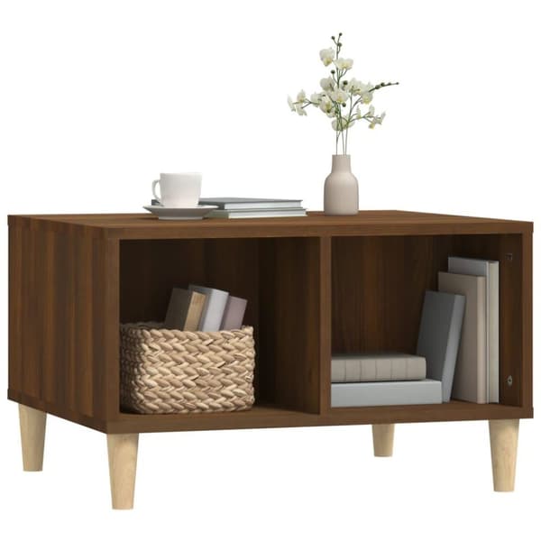 vidaXL sofabord 60x50x36,5 cm konstrueret træ brun egetræsfarve