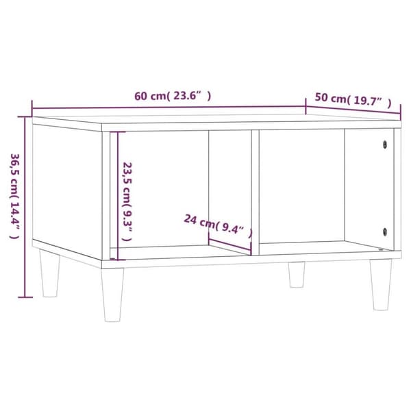 vidaXL sofabord 60x50x36,5 cm konstrueret træ grå sonoma-eg